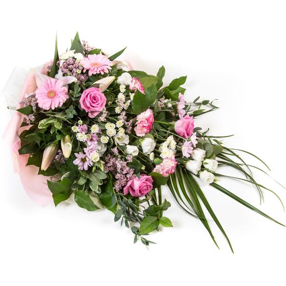 Pink & White Traditional Bouquet Flowers By Paula Florist York